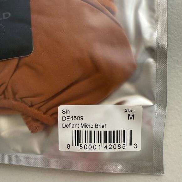 Todd Sanfield Brief Mens Medium Orange Brown Sin Defiant Micro Brief Minimal NEW - Picture 4 of 5